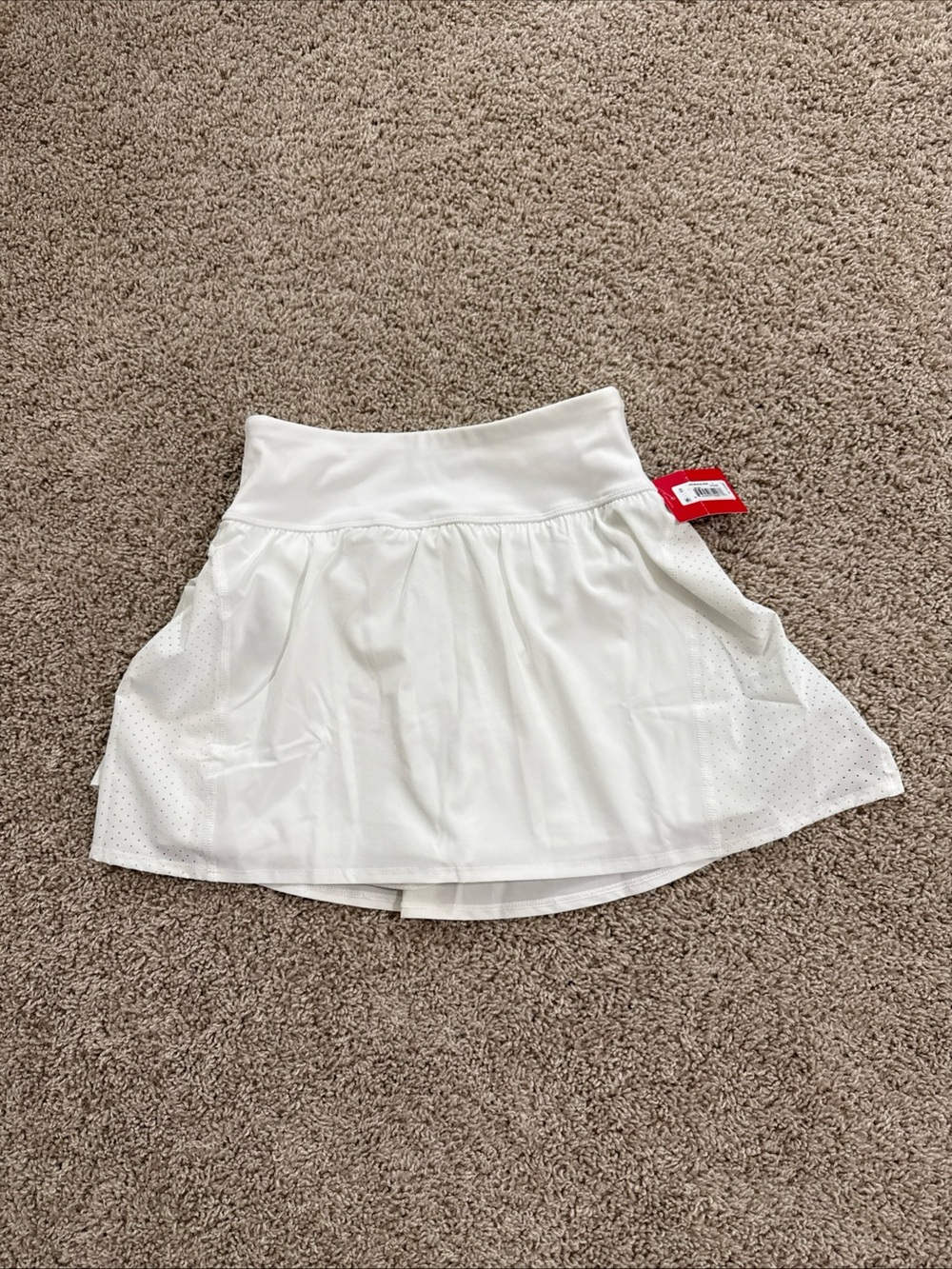 SPANX White Skater Tennis Skirt with Perforated Side Panels